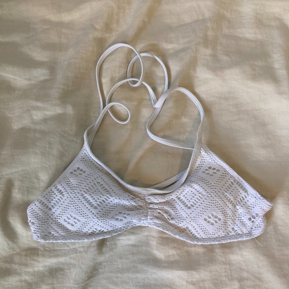 White Boho Aerie Bikini Top